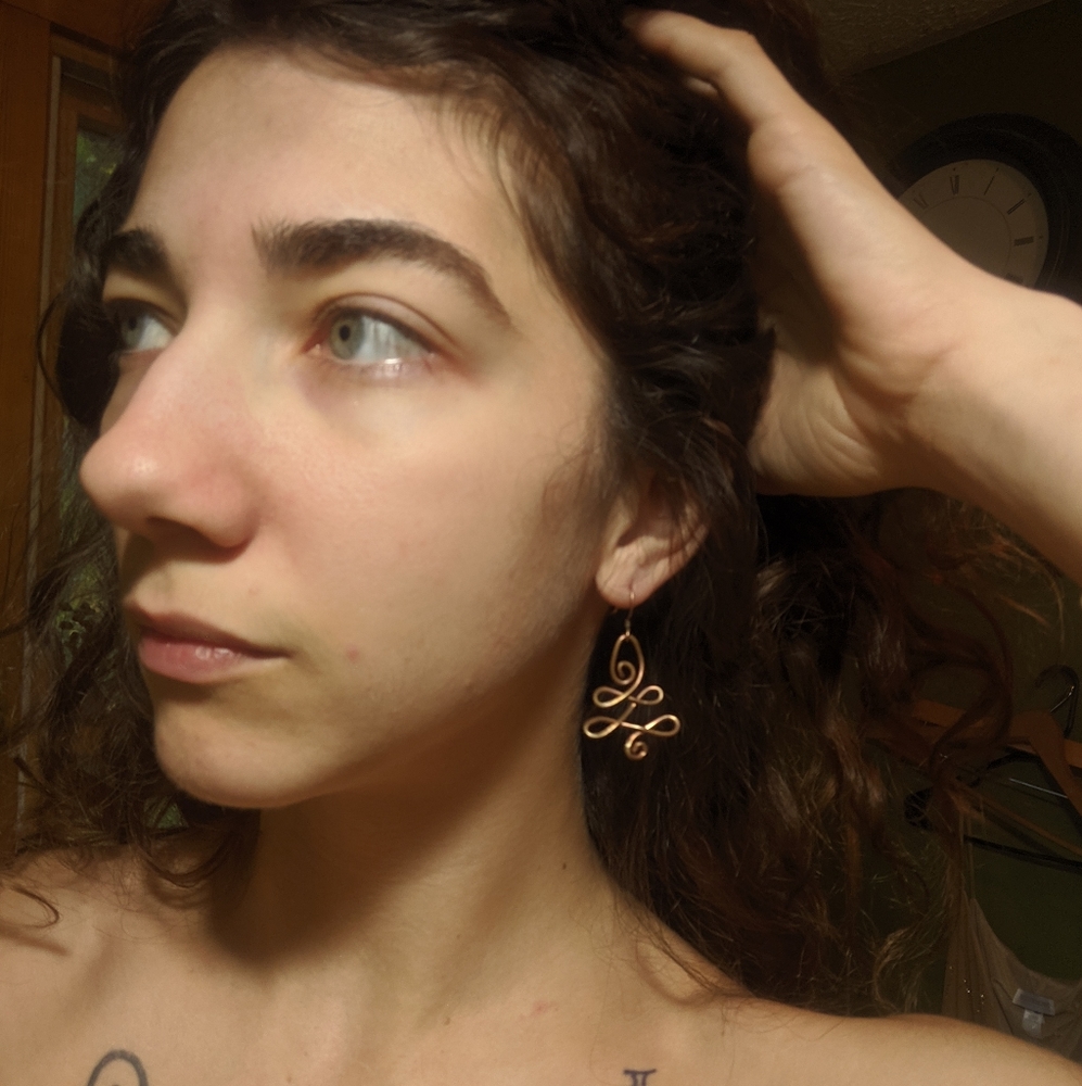 Real copper wire earrings